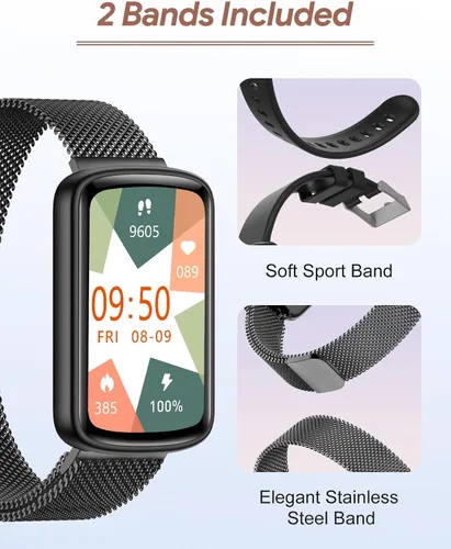 Vista 7 de Fitness Tracker, Fitness Watches for Women Men with Heart Rate Monitor Blood Oxygen Sleep Tracker Pedometer, 1.47" Smart Watch Step Calorie Counter