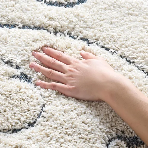 Vista 77 de SAFAVIEH Florida Shag Collection - Alfombra decorativa, 2 x 3 pies, color crema y beige, diseño de volutas, no desprende pelusa y fácil de limpiar