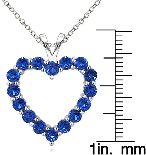 Vista 3 de B. BRILLIANT Collar de plata de ley genuina, creada o sintética con corazón abierto para damas de honor