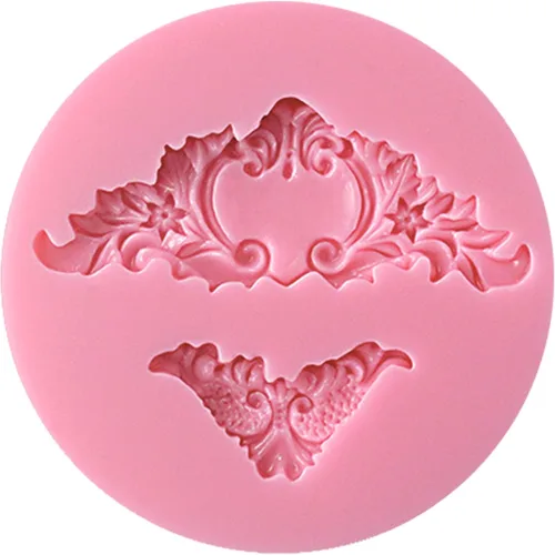 Vista 5 de Funshowcase Flourish Scroll Lace Fondant Molde de silicona para decoración de pasteles, proyectos de manualidades de arcilla polimérica