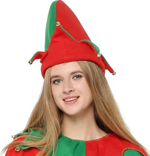 Vista 6 de EraSpooky Disfraz de elfo de Papá Noel para mujer para fiesta de Navidad