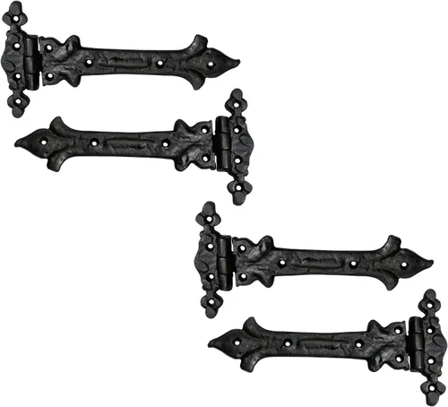 Vista 15 de Adonai Hardware Adonijah Bisagra falsa de aluminio para montaje frontal (6.5" x 12 Pack, Negro mate) para puertas de granero, puertas, armarios