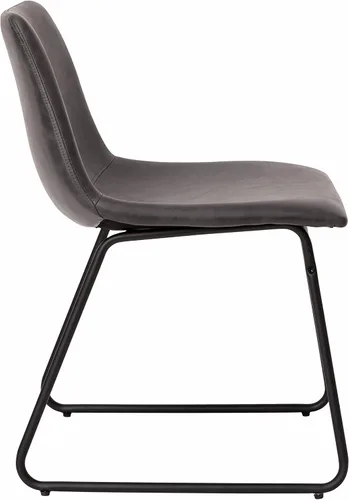 Vista 8 de Flash Furniture Butler LeatherSoft - Juego de 2 sillas de altura para mesa de comedor de 18 pulgadas, estilo moderno de mediados de siglo