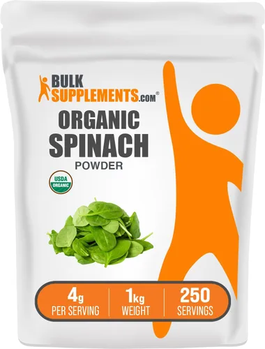 Vista 7 de BulkSupplements. com Polvo de espinacas orgánicas – Suplemento de hierbas, espinacas en polvo orgánico – Superalimento verde, vegano y sin gluten