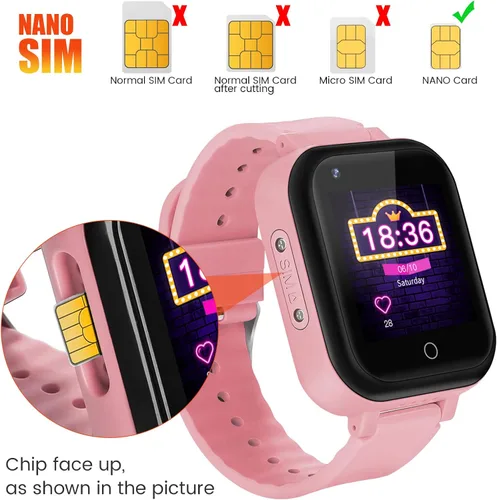 Vista 9 de OKYUK Reloj inteligente con GPS 4G para niñas y niños, IP67, impermeable, deportivo, reloj inteligente para niños, con cámara, WiFi, videollamada