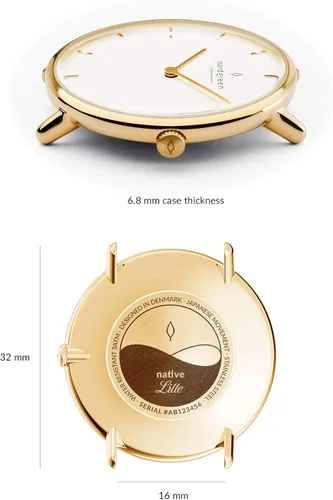 Vista 3 de Nordgreen Reloj de oro escandinavo nativo con correas intercambiables