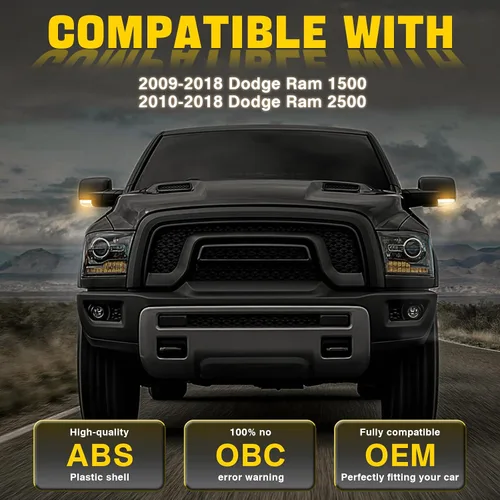 Vista 6 de Bombilla LED para espejo lateral, bombilla de señal de giro, cubierta de lente para Dodge Ram 1500 2009-2011 2012 2013 2014 2015 2016 2017 2018 Ram