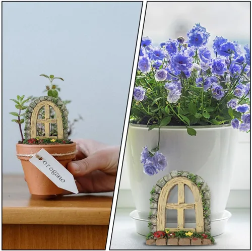 Vista 6 de Yardwe 5pcs Mini Patio Decoración Elementos Micro Jardín Ventana Decoración Niños y Niñas Decoración Creativa Set de Decoración Estilo Aleatorio