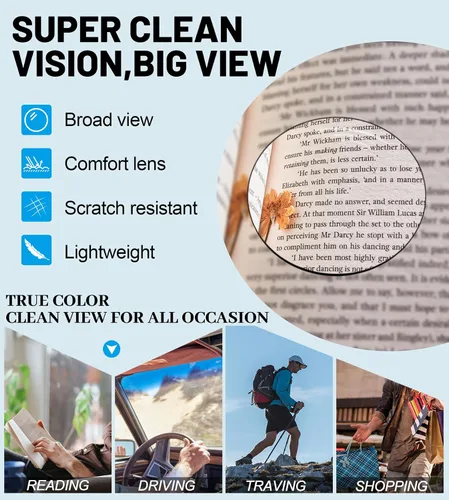 Vista 4 de OCCI CHIARI Lentes de lectura con bloqueo de luz azul para hombres XL cómodos