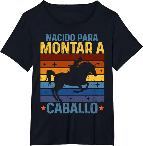 Vista 14 de Horse Rider Equestrian Riding Nacido Camiseta Para Montar A Caballo Negro