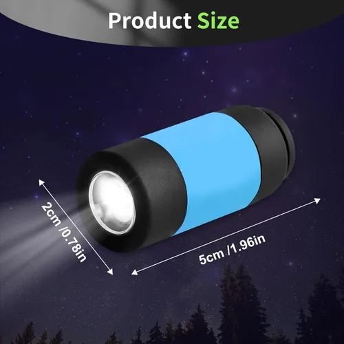 Vista 6 de UCEC Mini linterna de llavero, linterna de viaje USB linterna recargable colorida linterna LED de bolsillo de alta potencia, 3