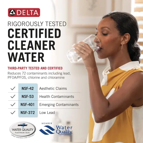 Vista 2 de Sistema de filtro de agua Delta Clarifi Advanced de 2 etapas bajo el fregadero, filtro de agua para grifo de bebidas del fregadero de cocina