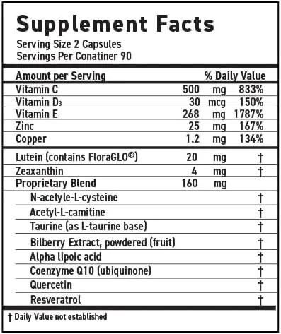 Vista 3 de MaxiVision AREDS 2 Suplementos de luteína y zeaxantina, vitaminas oculares para apoyo visual con zinc, vitaminas C y E, fórmula de apoyo macular