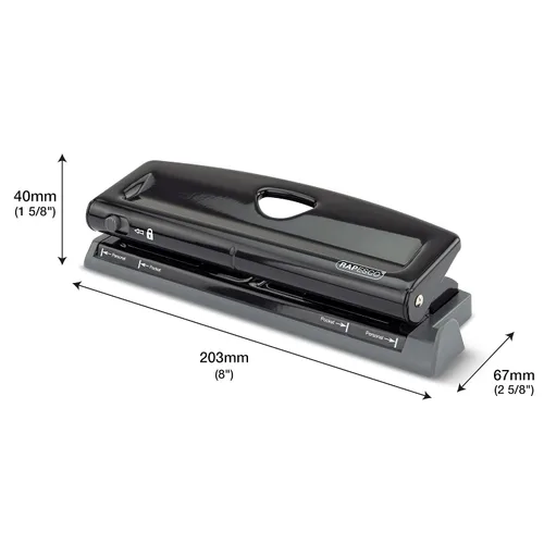Vista 10 de Rapesco 1725 Perforadora ajustable de 6 agujeros, capacidad de 9 hojas