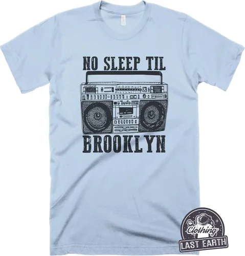 Vista 6 de Oldschool Boombox Tshirt No Sleep Til Brooklyn Shirt Vintage Graphic Tees Music Shirts Hip Hop Shirt Retro Radio Shirt