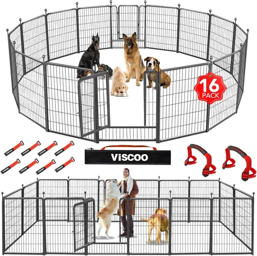 Vista 9 de VISCOO - Corralito para perros al aire libre, 8 paneles de 40 pulgadas de metal de alta resistencia Pet Fence for Large/Medium/Small Dogs, with