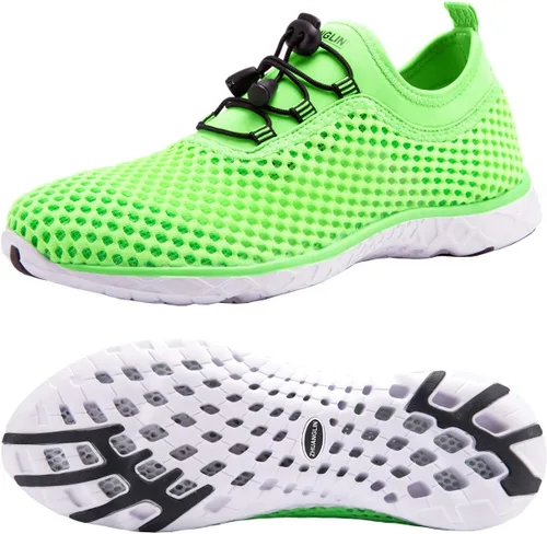 Vista 11 de Zapatos de agua para mujer de secado rápido, drenaje de 3 segundos y todo terreno para natación, senderismo, yoga 18155Negro