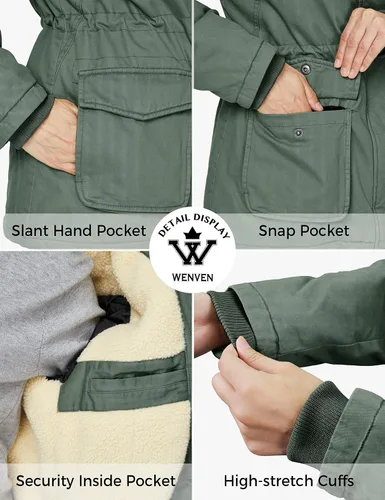 Vista 6 de WenVen - Chaqueta de algodón con capucha para mujer