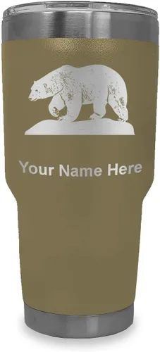 Vista 11 de LaserGram Vaso aislado al vacío de 20 onzas, oso polar, grabado personalizado incluido (negro)