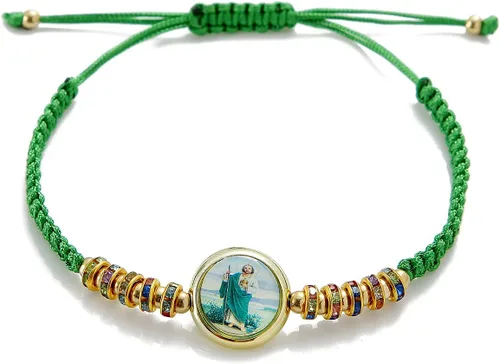 Vista 2 de BONITTER 612 PCS Virgen MaríaSan BenitoSan Judas pulsera rosario hecho a mano nudo rojo cuerdas pulseras de la suerte pulsera hombres o mujeres como