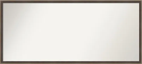 Vista 46 de Amanti Art Brown Bathroom Mirror for Over Sink, 21x33 Custom Made Hardwood Wedge Mocha Rectangle Vanity Mirror, Large Modern Wood Frame, Hangs