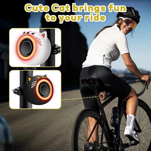 Vista 5 de NineLeaf Bicycle Tail Light Rechargeable,Bike Tail Light with Alarm and Remote,Bike Alarms for Ebikes,IP65,113dB Alarms, Level 7 Sensitivity, Auto