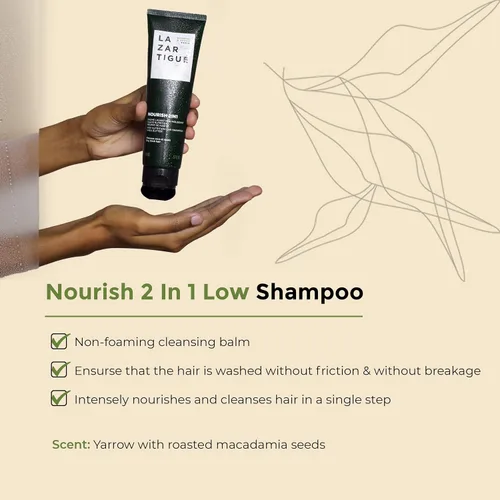 Vista 3 de Lazartigue Nourish - Champú bajo 2 en 1, mantecas de karité y babasú, nutrición intensiva para cabello seco, vegano, sin sulfatos y silicona, 5.1