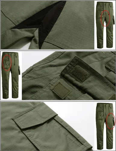 Vista 4 de Mr.Stream Pantalones BDU de trabajo con múltiples bolsillos para hombre