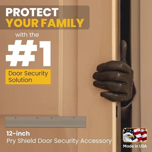 Vista 6 de Door Armor 12″ Pry Shield Accesorio de seguridad para puerta – Protector de cerradura de acero resistente, evita ataques de palanca, fácil