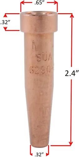 Vista 2 de SÜA - (3 unidades) SÜA - Punta de corte de acetileno 6290-1 - Compatible con antorchas Harris - #1