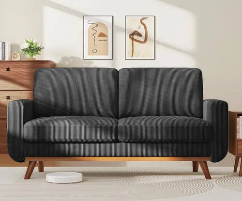 Vista 70 de Vesgantti Sofá modular en forma de U de 119 pulgadas, sofá modular de pana con asiento profundo y soporte de resortes, sofá convertible con 2 Beige