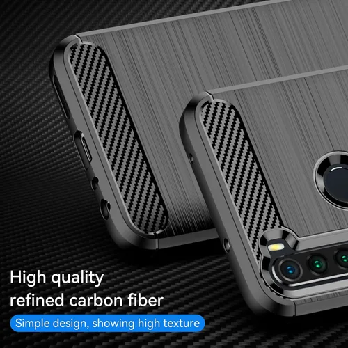 Vista 2 de Funda protectora para Xiaomi Redmi Note 8 de fibra de carbono, TPU suave, antideslizante, duradera, ligera, protectora para Redmi Note 8, negro