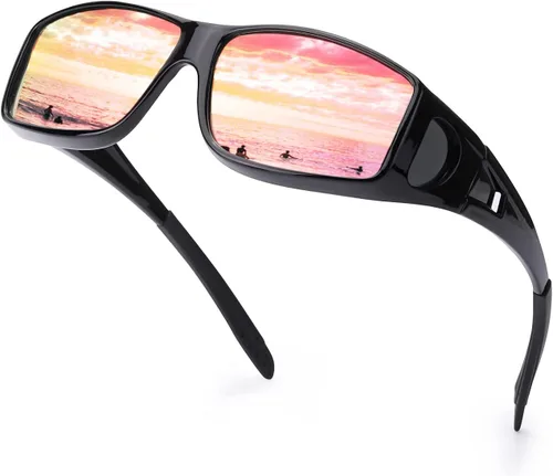 Vista 15 de IGnaef Fit Over Glasses Sunglasses for Men Women C01 Azul Azul Espejo