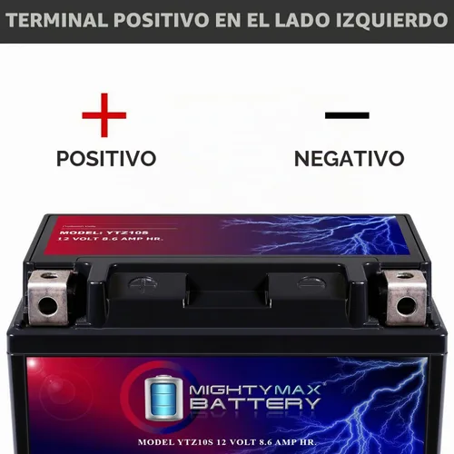 Vista 3 de Mighty Max Battery Batería YTZ10S 12V 8.6AH para Suzuki GSXR 600, 750, 1000