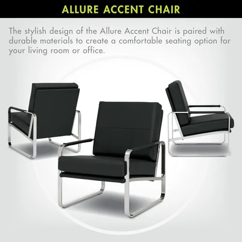 Vista 4 de Studio Designs Allure - Silla moderna con brazo decorativo con cojín de asiento grueso de 5 pulgadas y reposabrazos para el hogar u oficina, 27