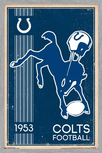 Vista 12 de Trends International NFL Indianapolis Colts - Retro Logo 14 Wall Poster, 14.725" x 22.375", Barnwood Framed Version