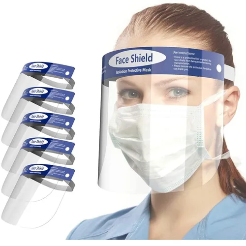 Vista 11 de Dearskin 2 protectores faciales reutilizables, protector facial de seguridad de plástico, ajustable, transparente, de cara completa