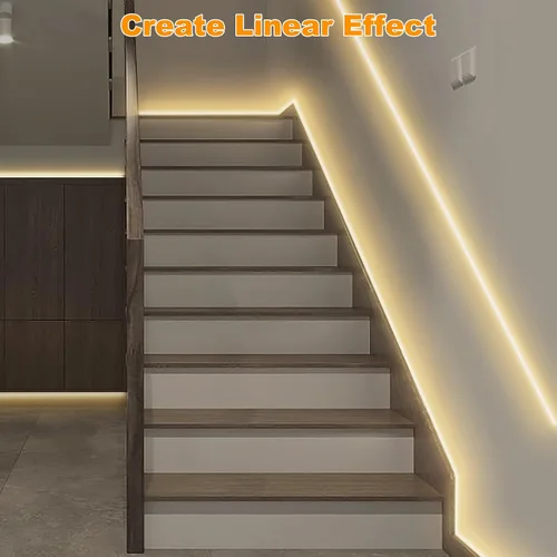 Vista 5 de Tatazone - Tira de luces LED inteligente COB de 2000K color naranja con aplicación y control remoto, 16.4 pies, tira de luz LED WiFi amarilla