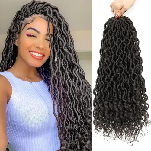 Vista 67 de Cabello Corto de Locs Falsos para Crochet Pre-Enrollado 12 Pulgadas 6 Paquetes Cabello de Locs de Diosa para Crochet Locs Falsos Suaves con Puntas