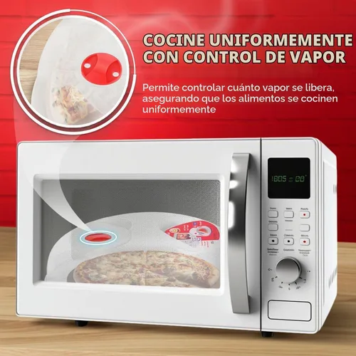 Vista 5 de Flexzion Funda pequeña de 10 pulgadas para salpicaduras de microondas, sin