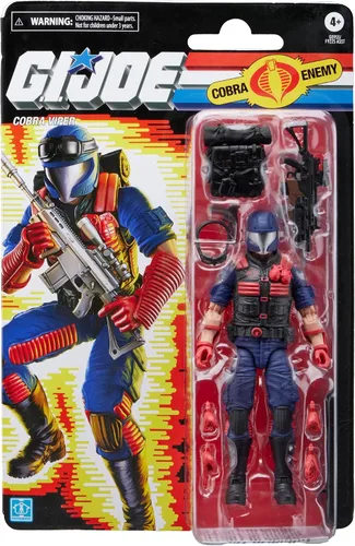 Vista 2 de G.I. Joe Classified Series Retro Cardback Cobra Viper, Figura de acción coleccionable de 6 pulgadas con 13 accesorios