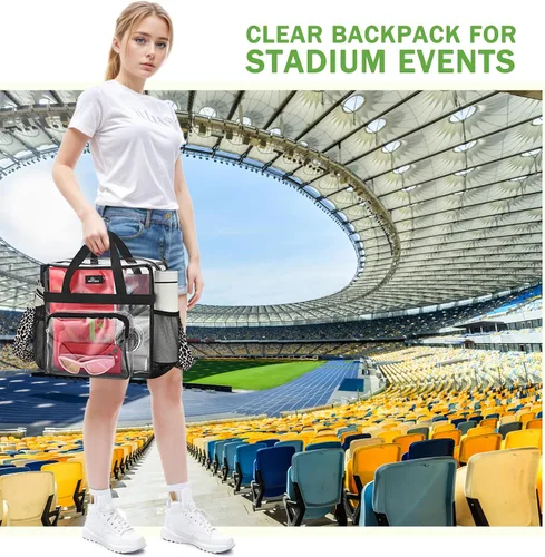 Vista 49 de MAY TREE Bolsa transparente para eventos en estadios de 12 x 6 x 12 pulgadas, bolsa de almuerzo transparente con correas reforzadas para trabajo