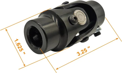 Vista 4 de 3/4" 36 Estrías X 3/4" DD Eje de Dirección Junta U Junta Universal Simple Acoplamiento (Negro, 3-1/4" de Longitud)