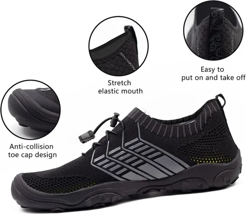 Vista 4 de Zapatos acuáticos para hombre y mujer, de secado rápido, para piscina, playa, surf, caminar, kayak