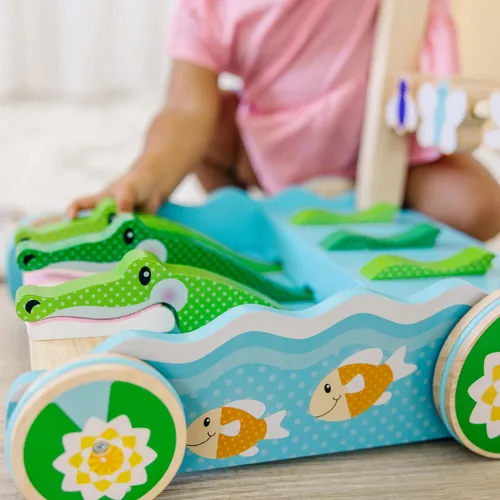 Vista 7 de Melissa & Doug - Juguete con patrón de bloques y tablas, juguete clásico, Azul claro