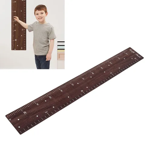 Vista 7 de Wooden Ruler Growth Chart, Height Measurement Ruler, Walnut Wood Height Chart with Measuring Tape, Installation Growth Chart for Toddlers Bedroom