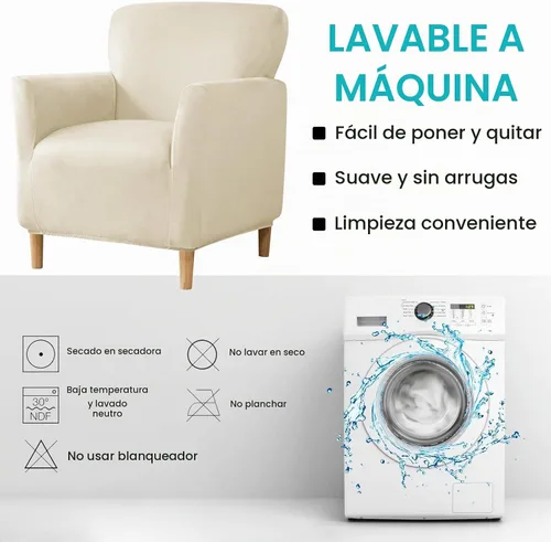 Vista 8 de MIFXIN Funda elástica para sillón de banquete, de terciopelo, 1 pieza, de elastano, elástico, protector de muebles, para sofá de 1 plaza con brazos