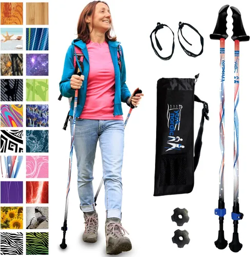 Vista 17 de York Nordic Motivator - Bastones de caminata para equilibrio y rehabilitación - Agarres de estabilidad patentados - Ligeros, ajustables y plegables