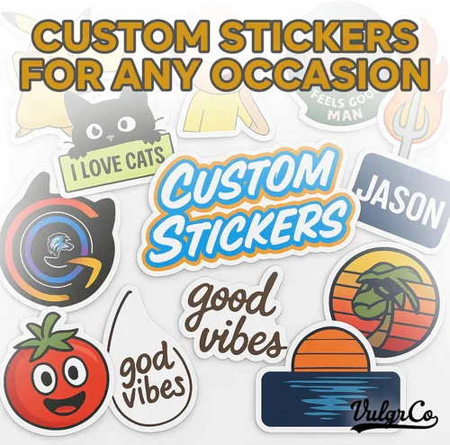 Vista 2 de VulgrCo etiquetas personalizadas, juego de 100 etiquetas troqueladas personalizadas, imprime tu propia etiqueta, etiquetas adhesivas personalizadas