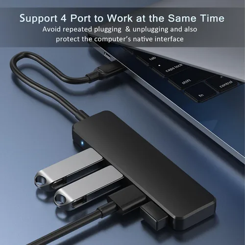 Vista 2 de Concentrador USB 3.0, VIENON USB Hub con 4 Puertos USB 3.0 Hembra, Divisor USB Extensor USB para PC, Portátil, Xbox, PS4/5, Unidad Flash, HDD